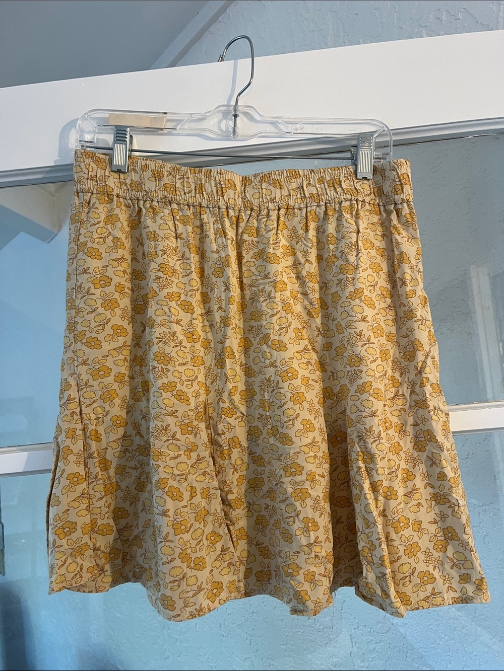 Madewell Yellow Floral A-Line Skirt
